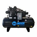 Mega Compressor 15HP, 120Gal. Horiz. 230V 3PH 50CFM@175PSI BeltGuard w/ AfterCooler MP-15120H3-U